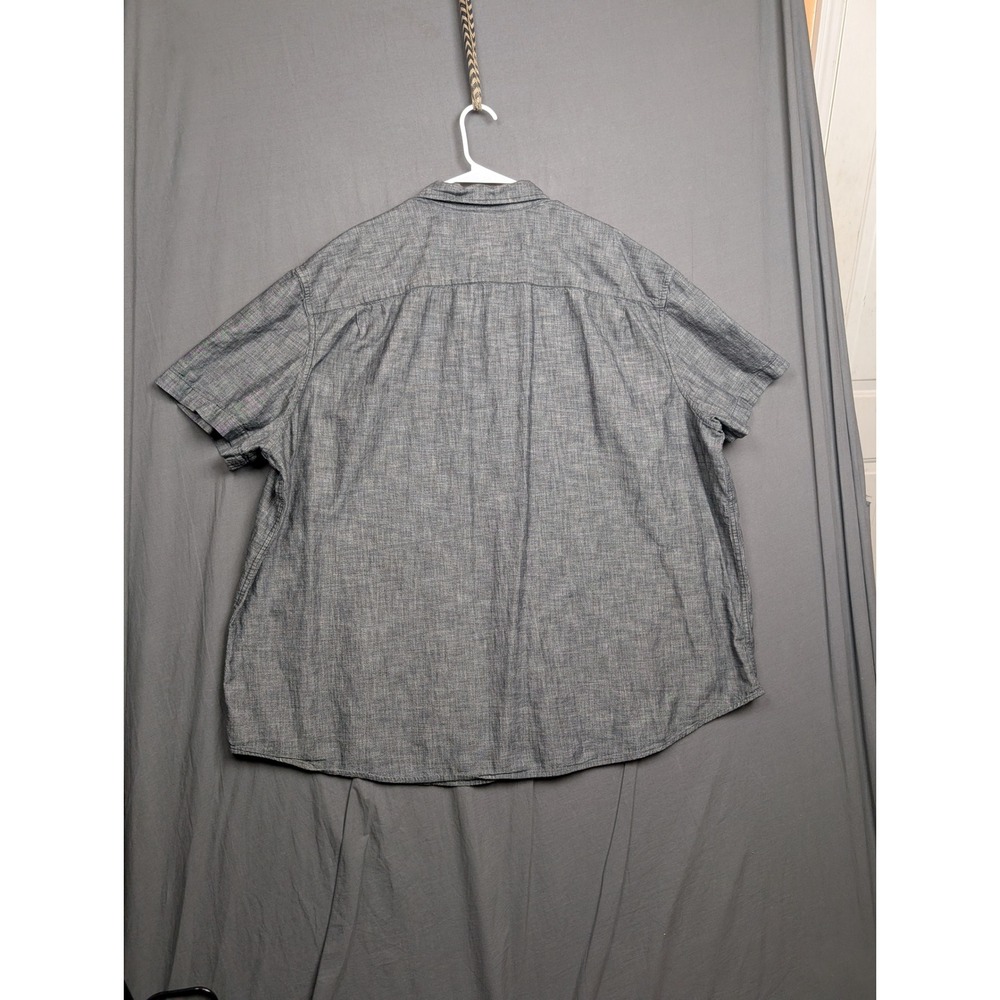 The Foundry Supply Co Mens 4XL Blue Chambray Short Sleeve Button Down Shirt - Picture 4 of 6